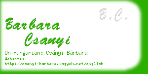 barbara csanyi business card